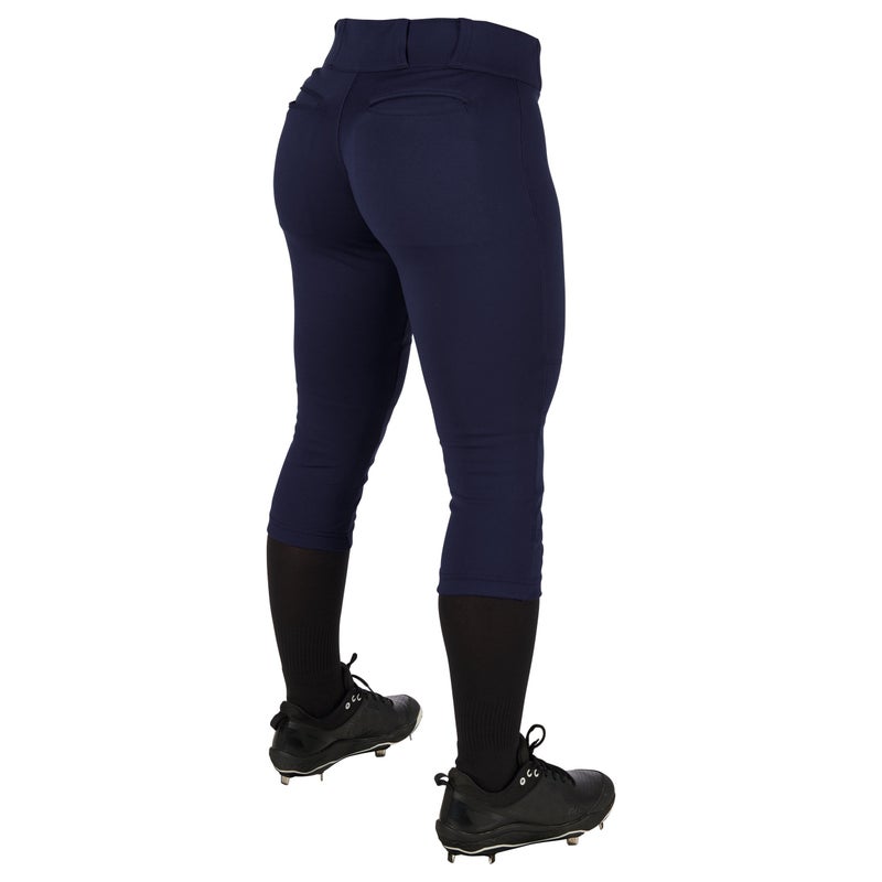 CHAMPRO Women's Tournament Traditional Low-Rise Polyester Softball Pant, Small, Navy - Image 2